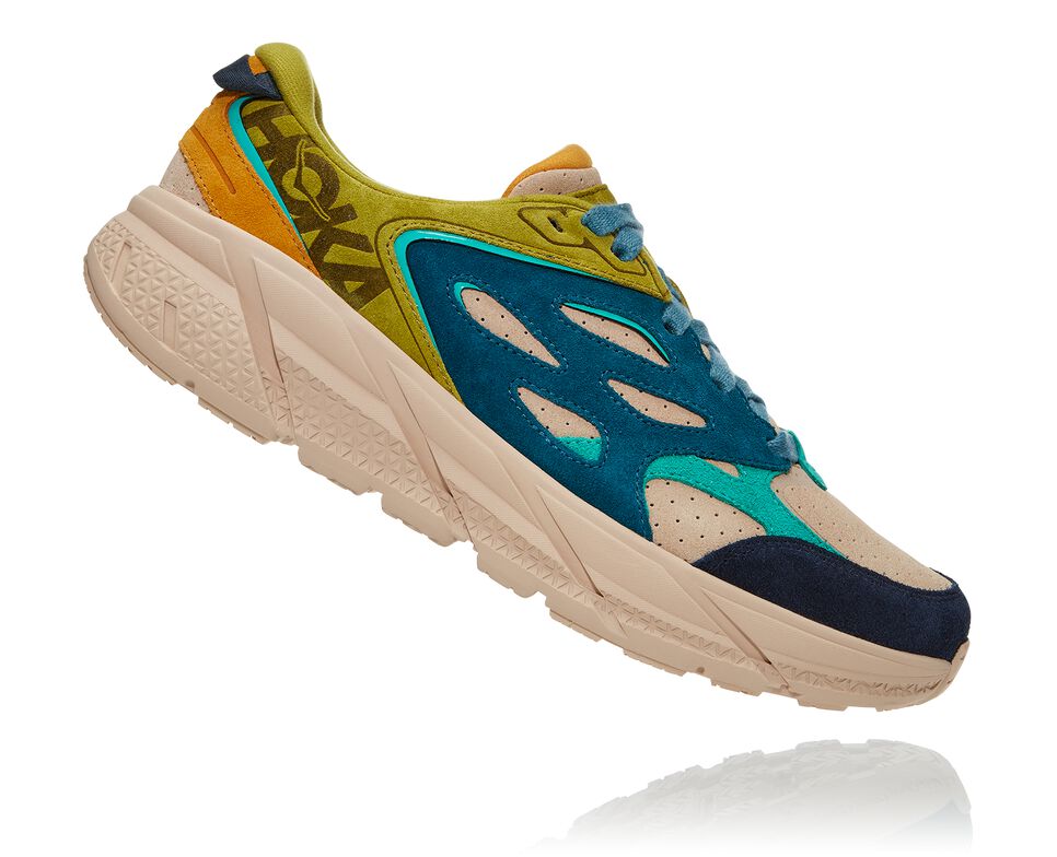 All Gender Hoka One One Clifton L Suede Running Shoes Multi / Shifting Sand | OHZARM438