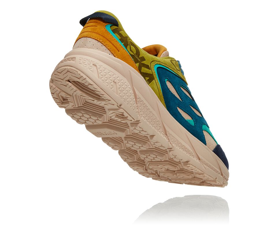 All Gender Hoka One One Clifton L Suede Running Shoes Multi / Shifting Sand | OHZARM438