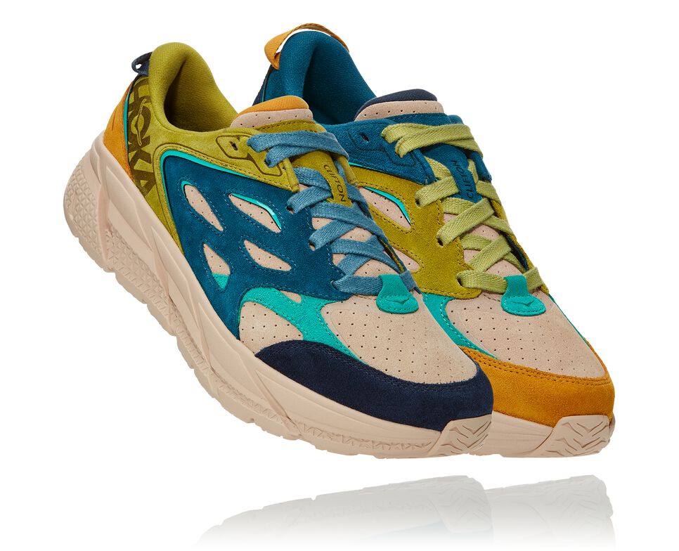 All Gender Hoka One One Clifton L Suede Running Shoes Multi / Shifting Sand | OHZARM438