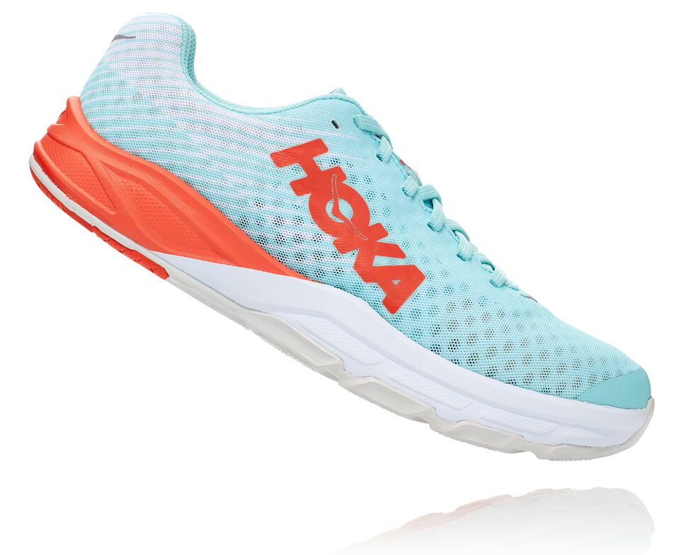 All Gender Hoka One One EVO Carbon Rocket Road Running Shoes Antigua Sand / Mandarin Red | GQWIAE306