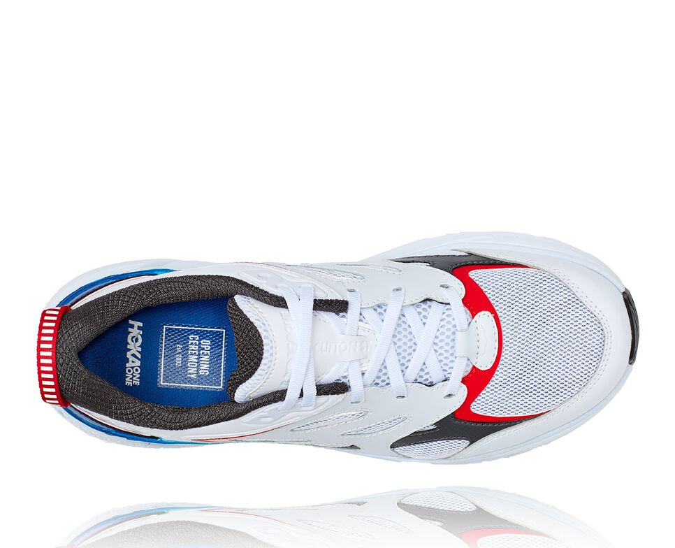 All Gender Hoka One One Hoka X Opening Ceremony Clifton Road Running Shoes White / True Blue | CSVWNL768