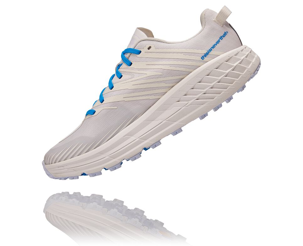 All Gender Hoka One One Hoka X Tint Speedgoat 4 Trail Running Shoes Marshmallow / Cyan Blue | MQAELZ749