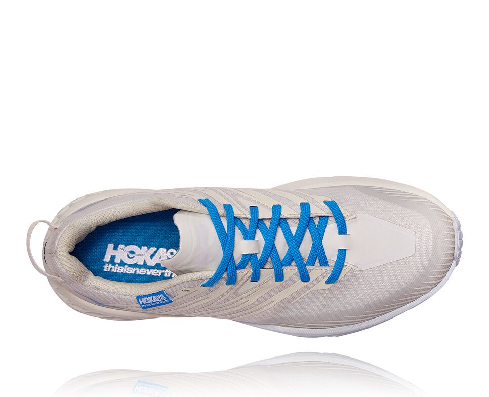 All Gender Hoka One One Hoka X Tint Speedgoat 4 Trail Running Shoes Marshmallow / Cyan Blue | MQAELZ749