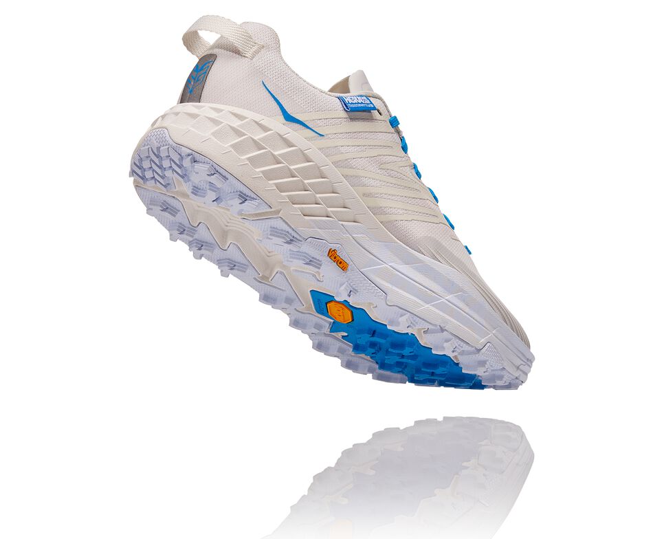 All Gender Hoka One One Hoka X Tint Speedgoat 4 Trail Running Shoes Marshmallow / Cyan Blue | MQAELZ749