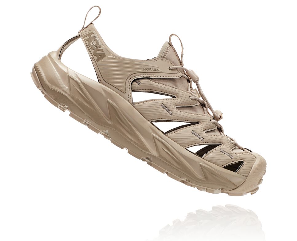 All Gender Hoka One One Hopara Hiking Sandals Oxford Tan / Dune | EOBMYU856