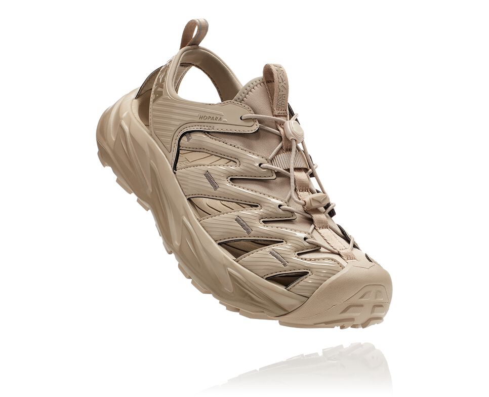 All Gender Hoka One One Hopara Hiking Sandals Oxford Tan / Dune | EOBMYU856