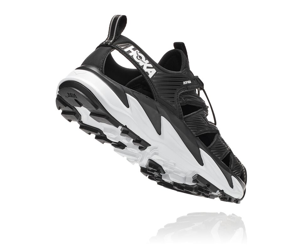 All Gender Hoka One One Hopara Hiking Sandals Black / White | ZKASWB419