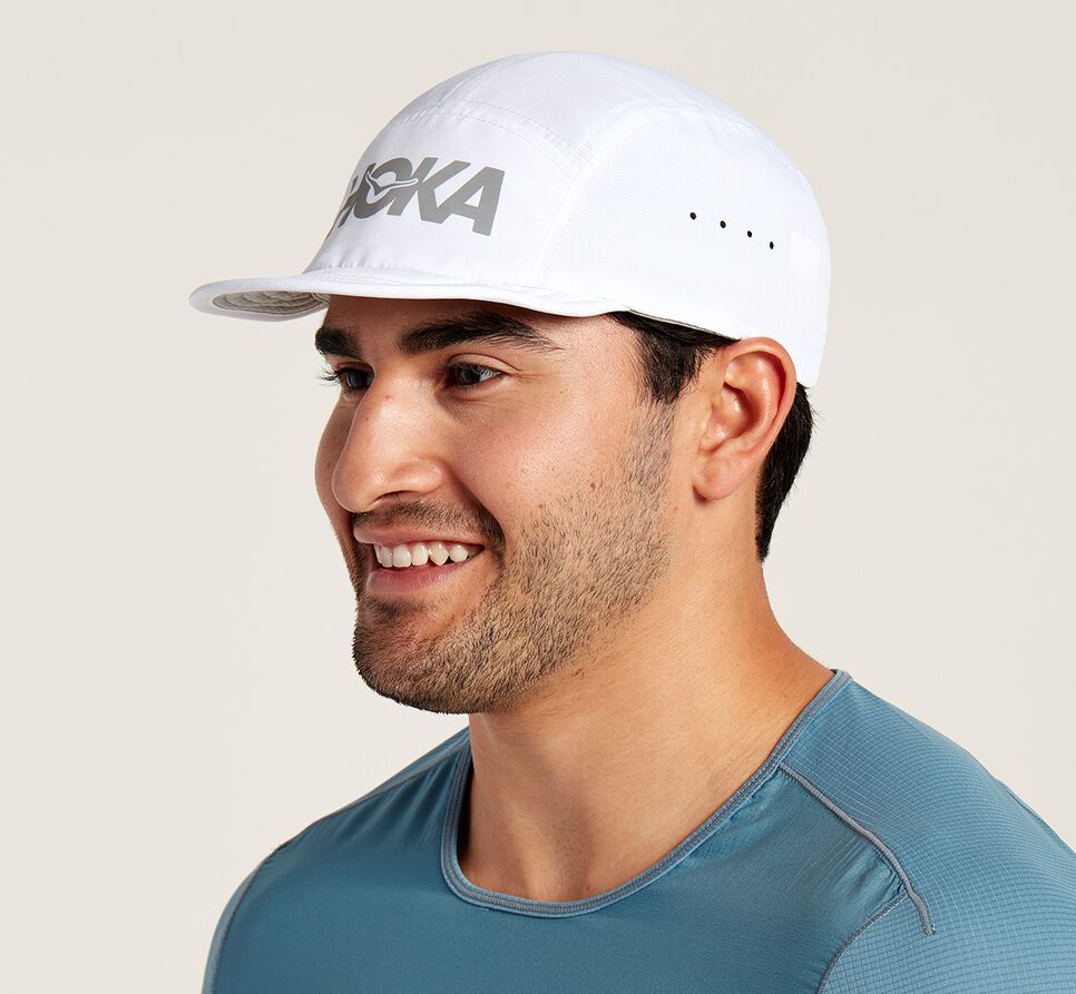 All Gender Hoka One One Packable Trail Hat White / Castlerock | AMINEH126