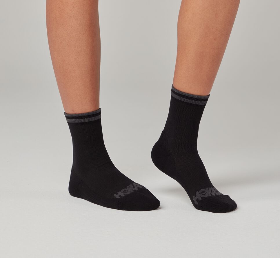 All Gender Hoka One One Performance Crew Socks Black | AGJIEO362