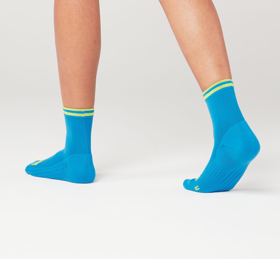 All Gender Hoka One One Performance Crew Socks Diva Blue / Citrus | DMAOVK923