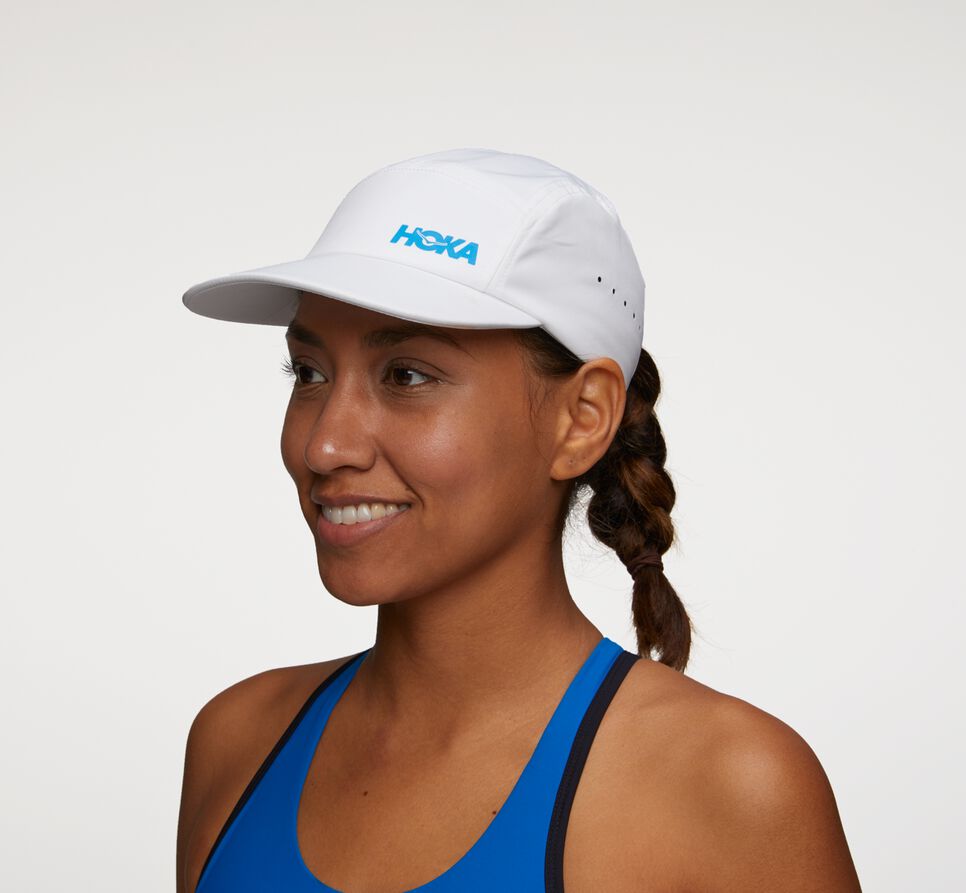 All Gender Hoka One One Performance Hat White / Diva Blue | PFABIL164