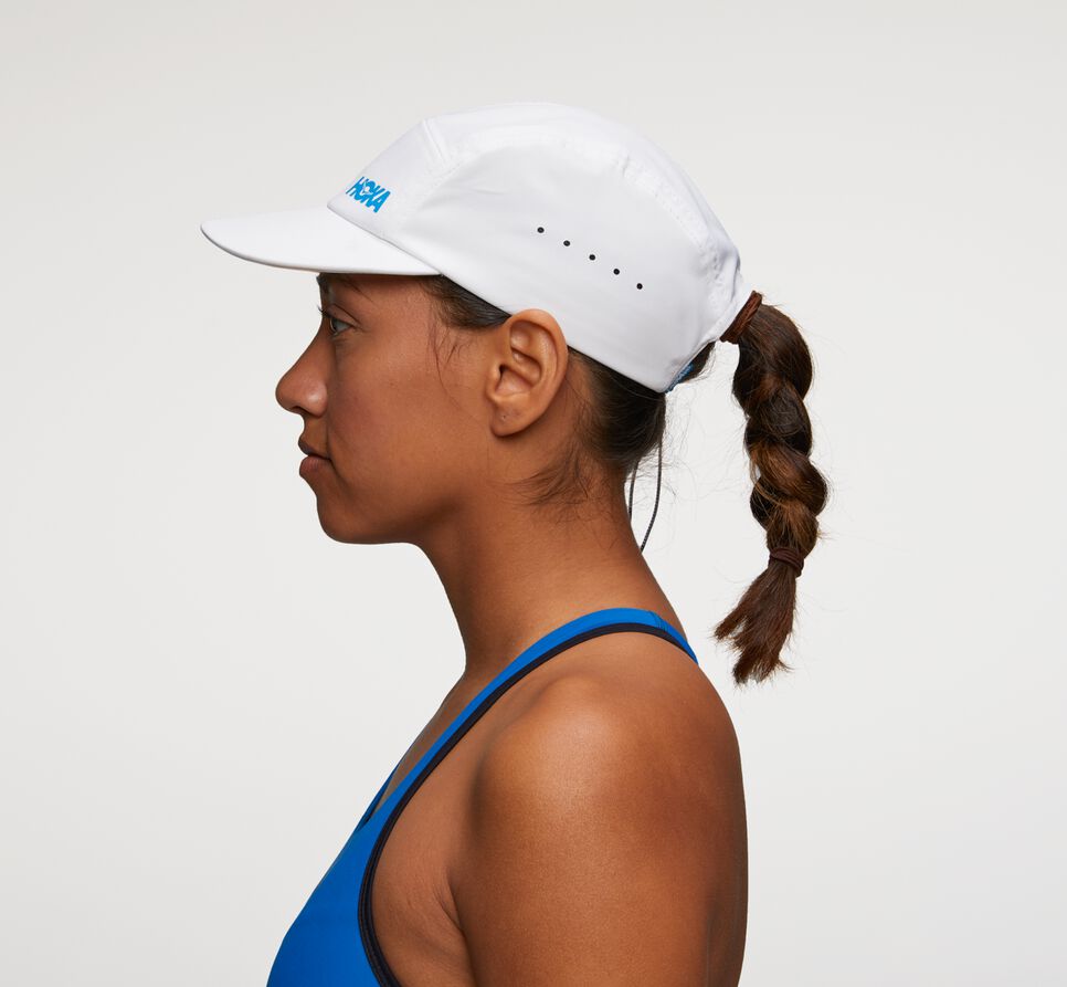 All Gender Hoka One One Performance Hat White / Diva Blue | PFABIL164