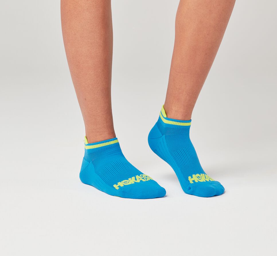 All Gender Hoka One One Performance No-Show Socks Diva Blue / Citrus | QUTGKX931