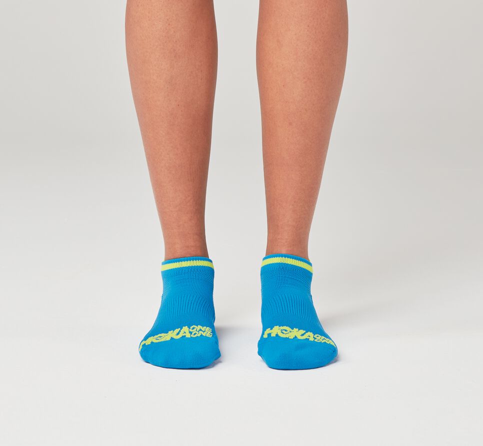 All Gender Hoka One One Performance No-Show Socks Diva Blue / Citrus | QUTGKX931