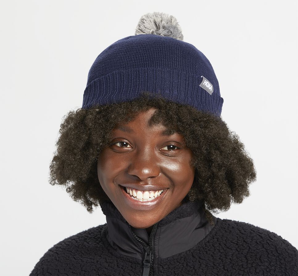 All Gender Hoka One One Pom Beanie Hat Moonlit Ocean | SNKRZT645