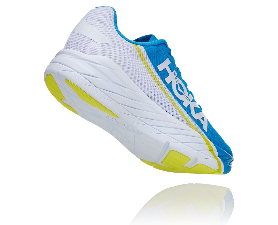 All Gender Hoka One One Rocket X Road Running Shoes White / Diva Blue | NMTXCF096