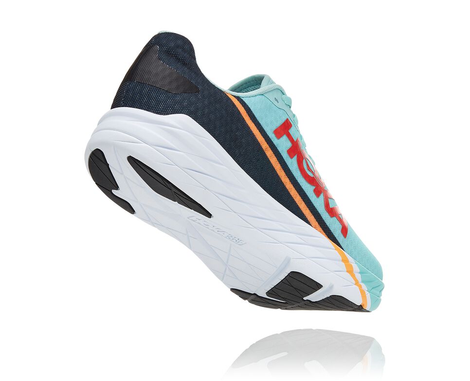 All Gender Hoka One One Rocket X Road Running Shoes Eggshell Blue / Black | PLOYTI319