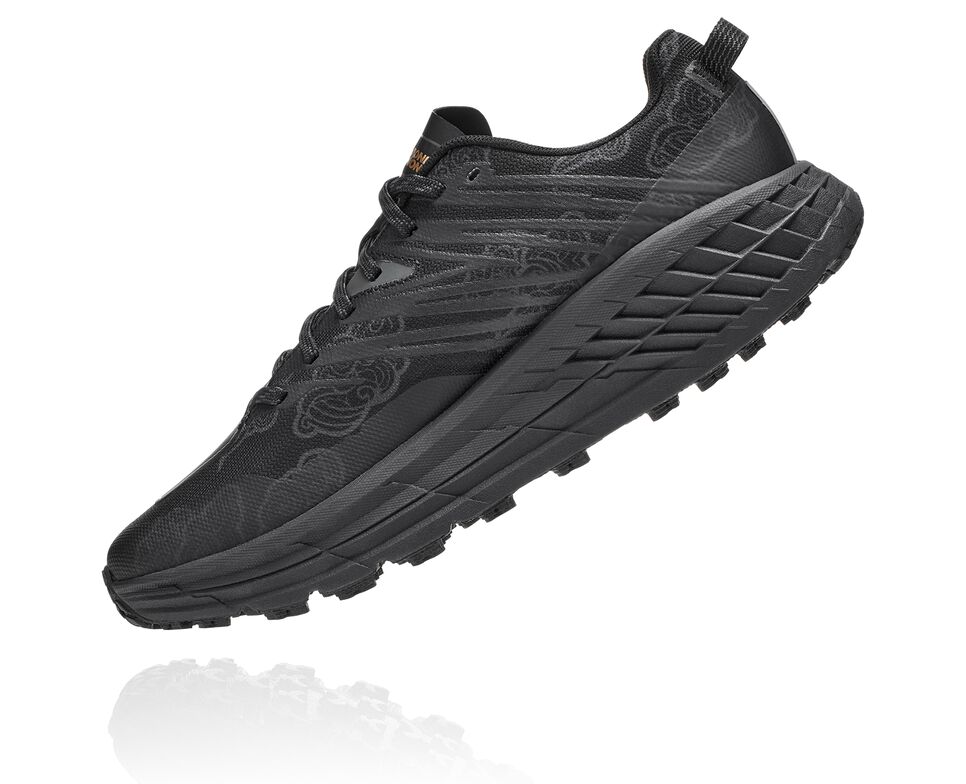 All Gender Hoka One One Speedgoat 4 CNY Trail Running Shoes Black / Gold | AXGHMC462