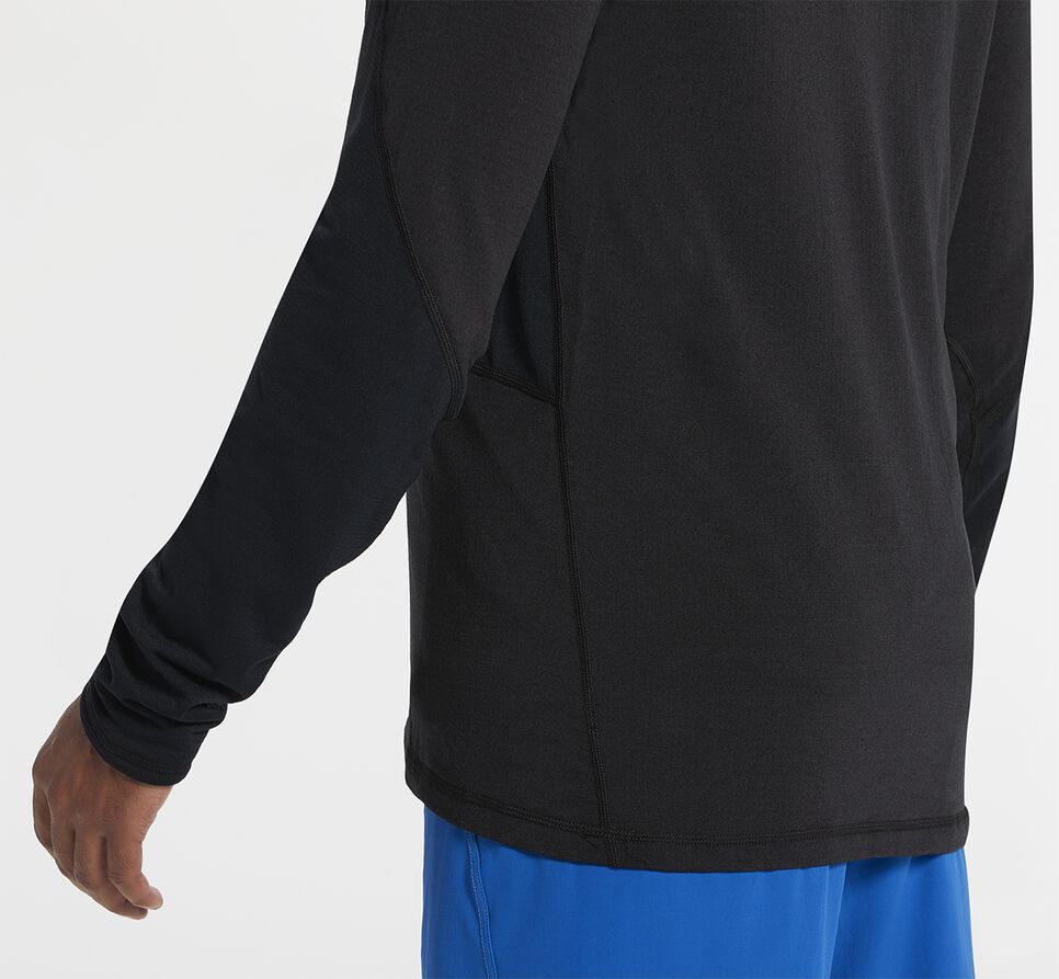 Men's Hoka One One 1/2 Zip Midlayer Running Tops Black | CRFHPQ817