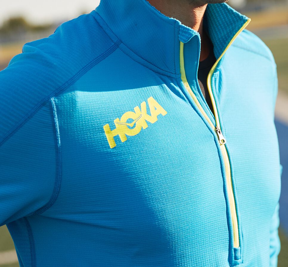 Men's Hoka One One 1/2 Zip Midlayer Running Tops Diva Blue | EDWGBY510