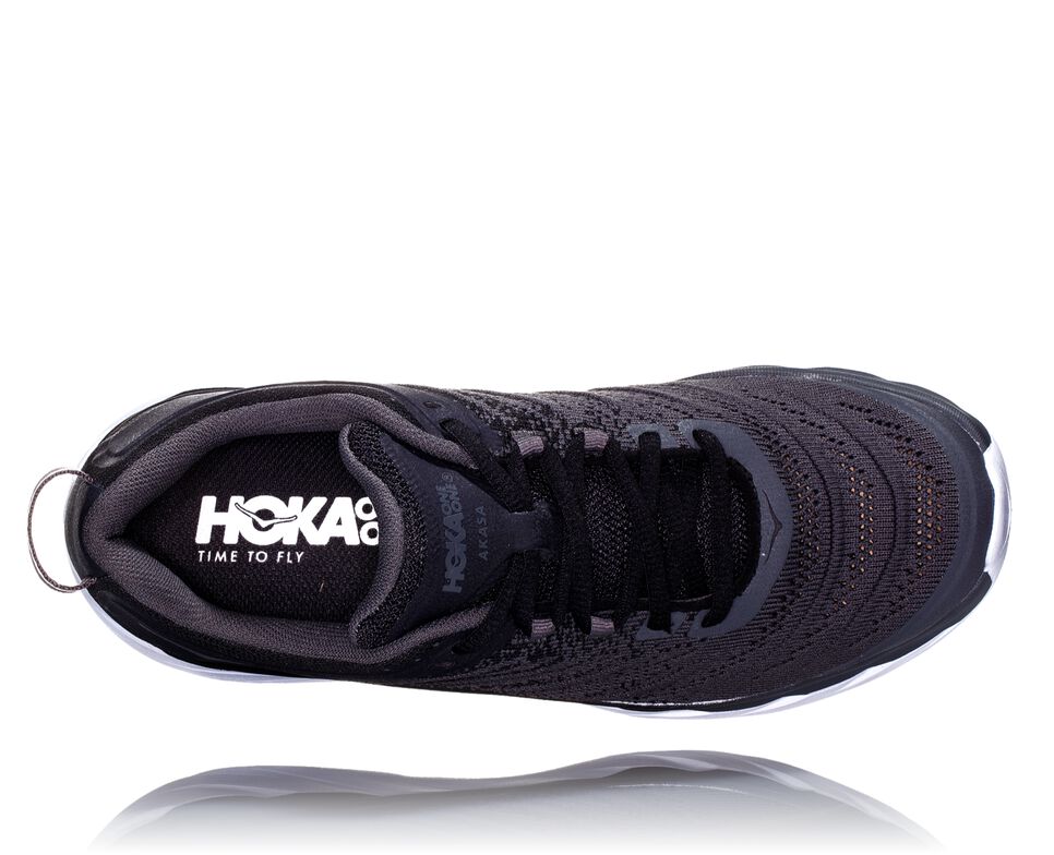 Men's Hoka One One Akasa Road Running Shoes Black / Dark Shadow | OFIMBA849