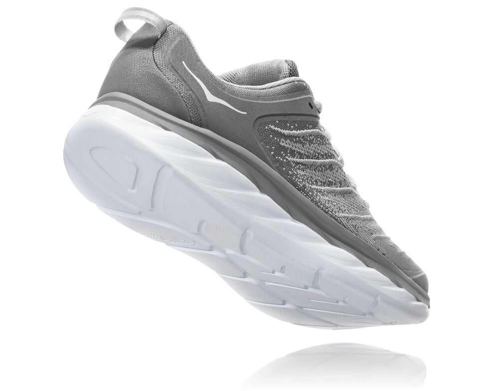 Men's Hoka One One Akasa Road Running Shoes Frost Gray /Silver Sconce | PATFDY937