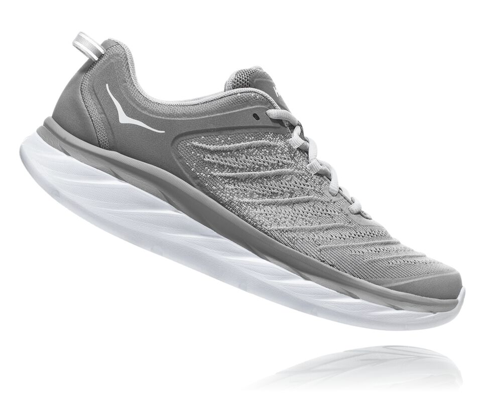 Men's Hoka One One Akasa Road Running Shoes Frost Gray /Silver Sconce | PATFDY937