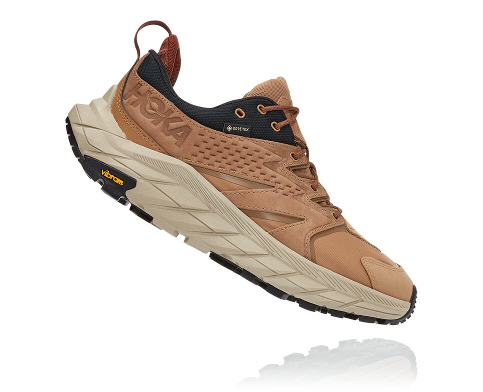 Men's Hoka One One Anacapa Low GORE-TEX Hiking Boots Tiger's Eye / Black | KSTYHF183