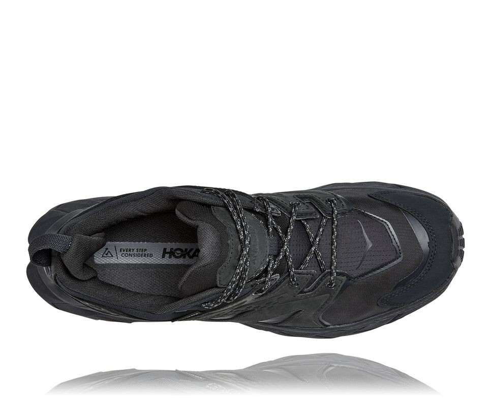 Men's Hoka One One Anacapa Low GORE-TEX Hiking Boots Black / Black | TRQESY518