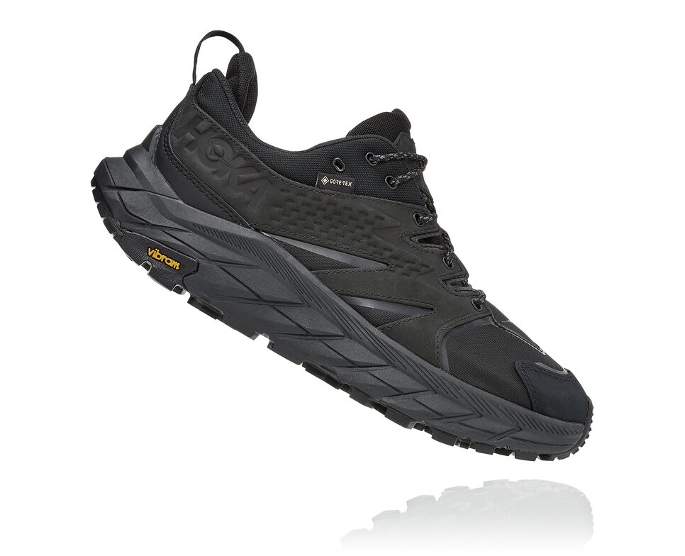 Men's Hoka One One Anacapa Low GORE-TEX Hiking Boots Black / Black | WYJQMA516