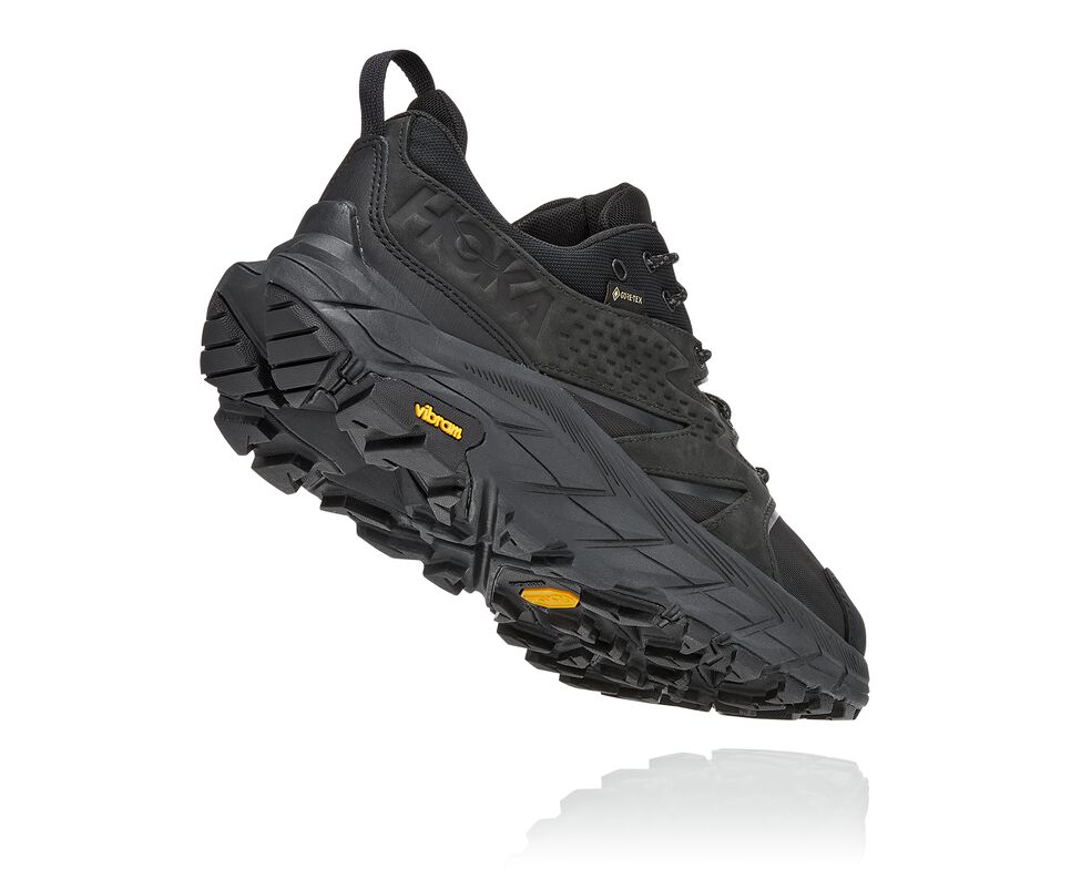 Men's Hoka One One Anacapa Low GORE-TEX Hiking Boots Black / Black | WYJQMA516