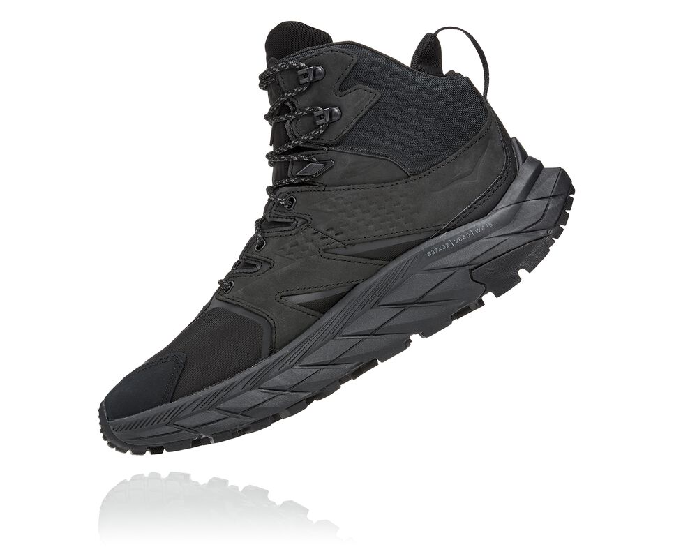 Men's Hoka One One Anacapa Mid GORE-TEX Hiking Boots Black / Black | ECZWFN290