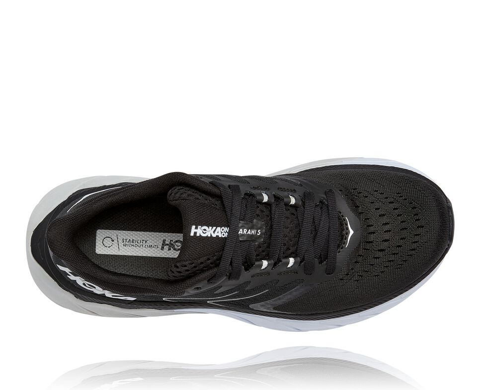 Men's Hoka One One Arahi 5 Road Running Shoes Black / White | EPJVQH830