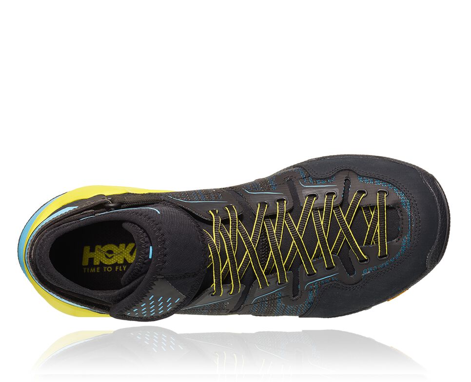 Men's Hoka One One Arkali Hiking Shoes Black / Cyan / Citrus | DYCKGU975