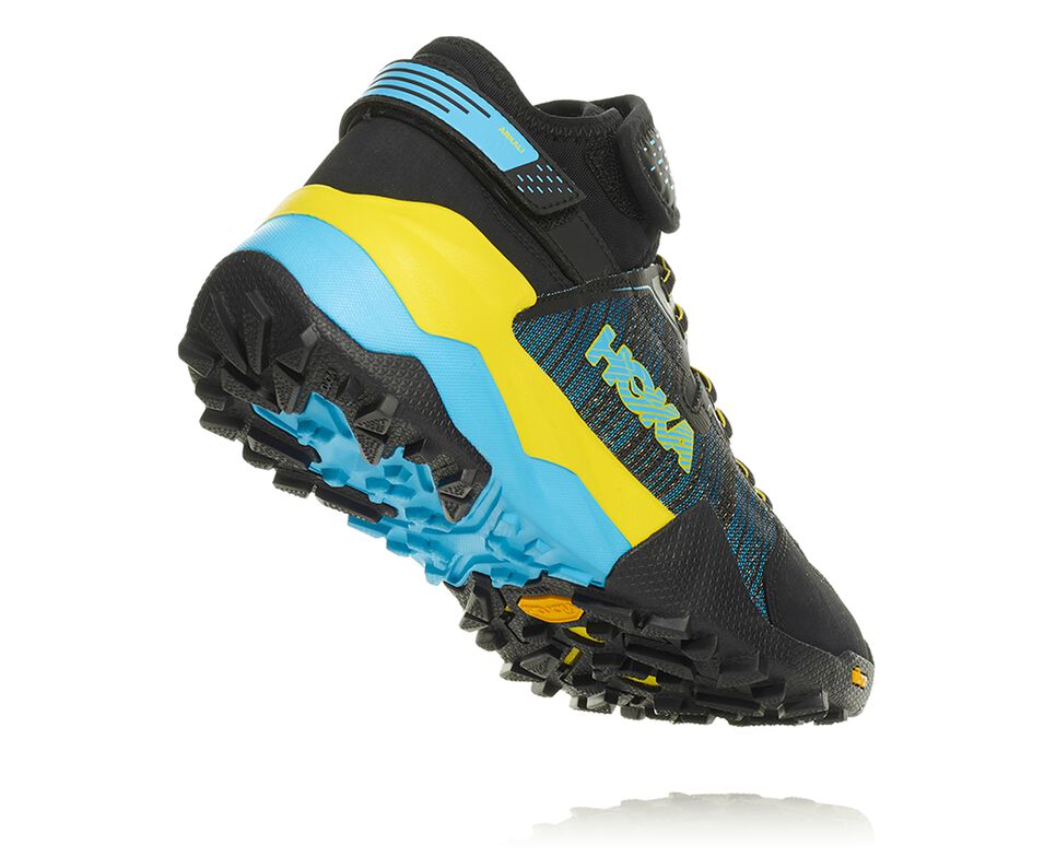 Men's Hoka One One Arkali Hiking Shoes Black / Cyan / Citrus | DYCKGU975