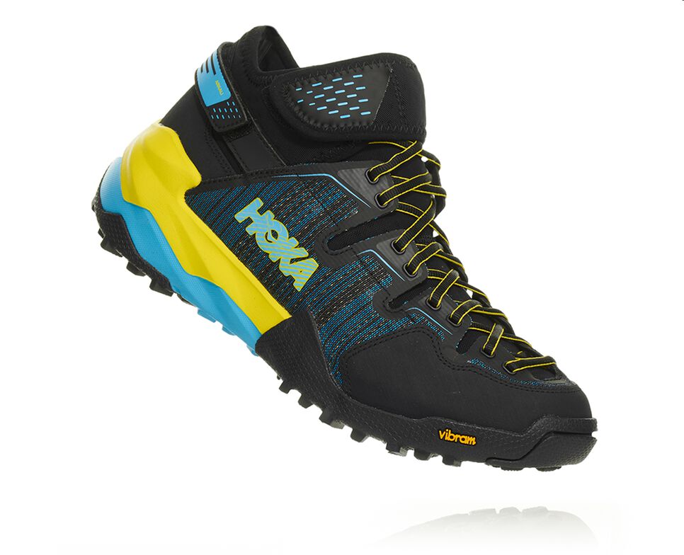 Men\'s Hoka One One Arkali Hiking Shoes Black / Cyan / Citrus | DYCKGU975