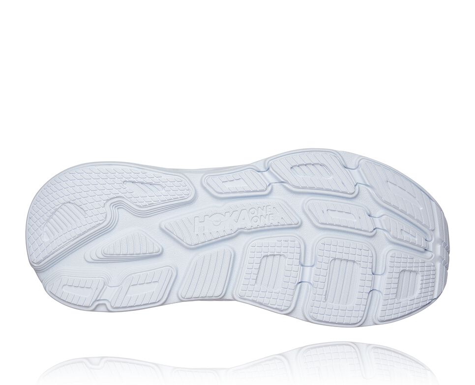 Men's Hoka One One Bondi 7 Road Running Shoes White / White | IVASGM367