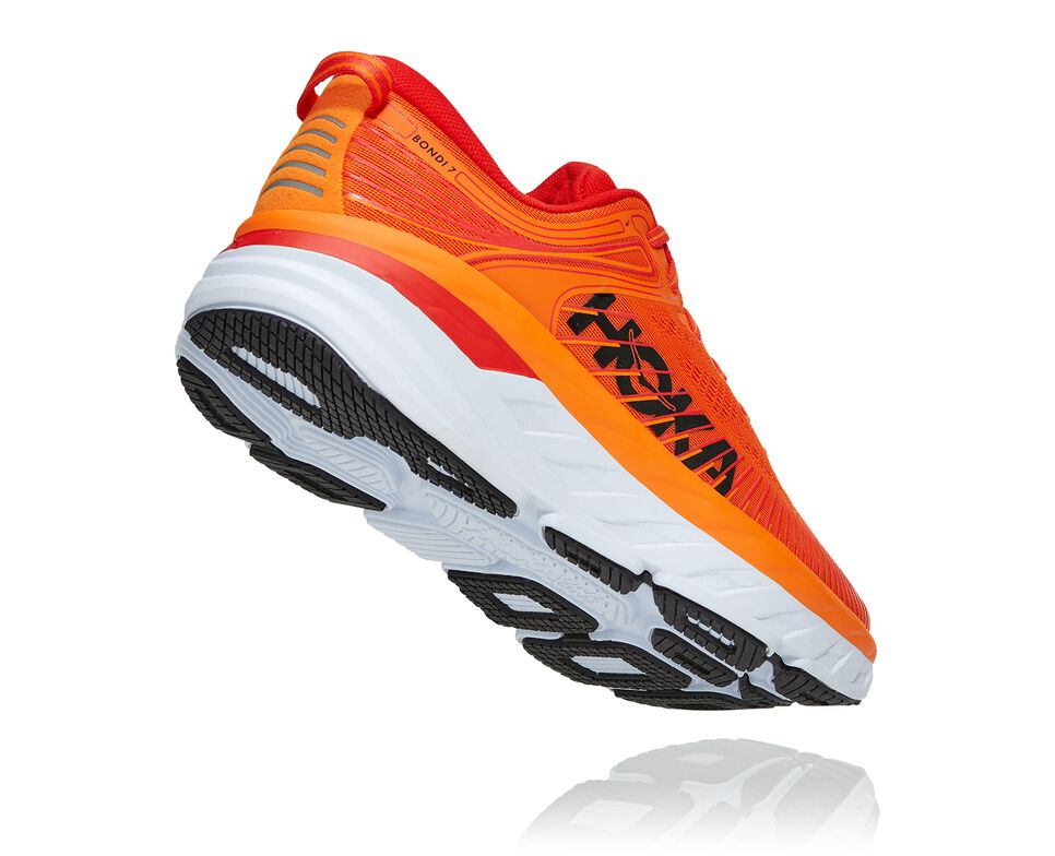 Men's Hoka One One Bondi 7 Road Running Shoes Persimmon Orange / Fiesta | TBIPMH017