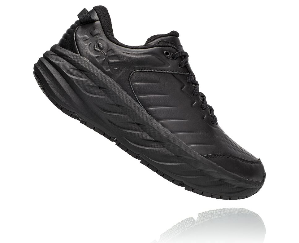 Men's Hoka One One Bondi Sr Road Running Shoes Black / Black | CFUQAG075