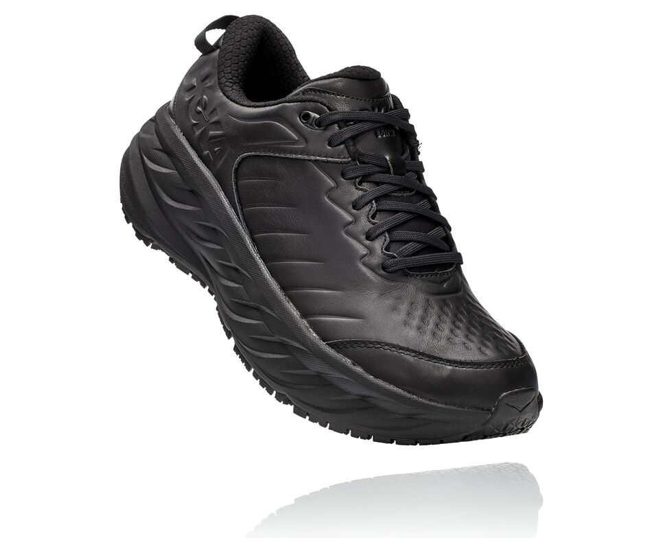 Men\'s Hoka One One Bondi Sr Road Running Shoes Black / Black | CFUQAG075