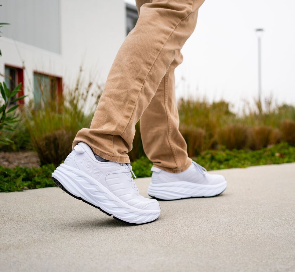 Men's Hoka One One Bondi Sr Road Running Shoes White / White | REPSKZ642