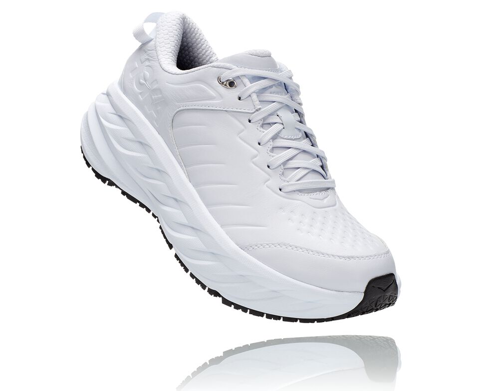 Men\'s Hoka One One Bondi Sr Road Running Shoes White / White | XTHWNB498