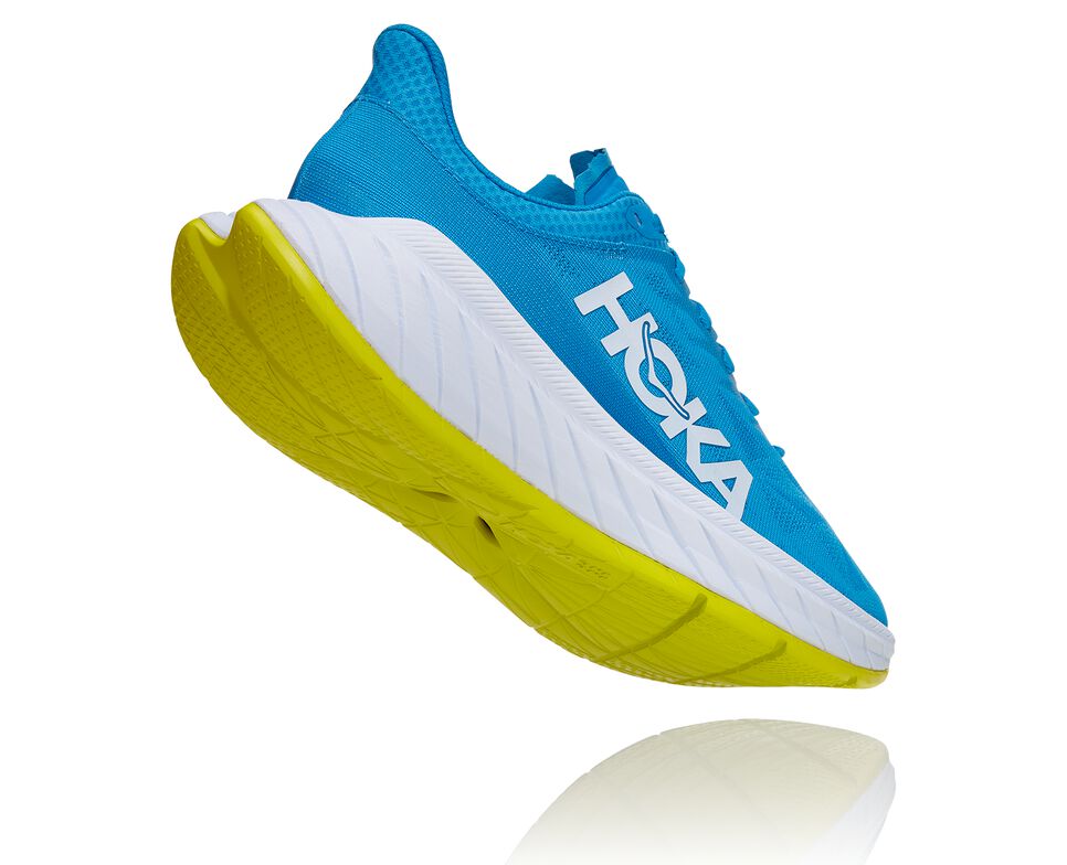 Men's Hoka One One Carbon X 2 Road Running Shoes Diva Blue / Citrus | VSGIEW724