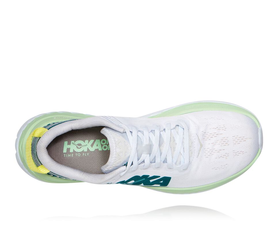 Men's Hoka One One Carbon X Road Running Shoes Green Ash / White | BIAKGW463