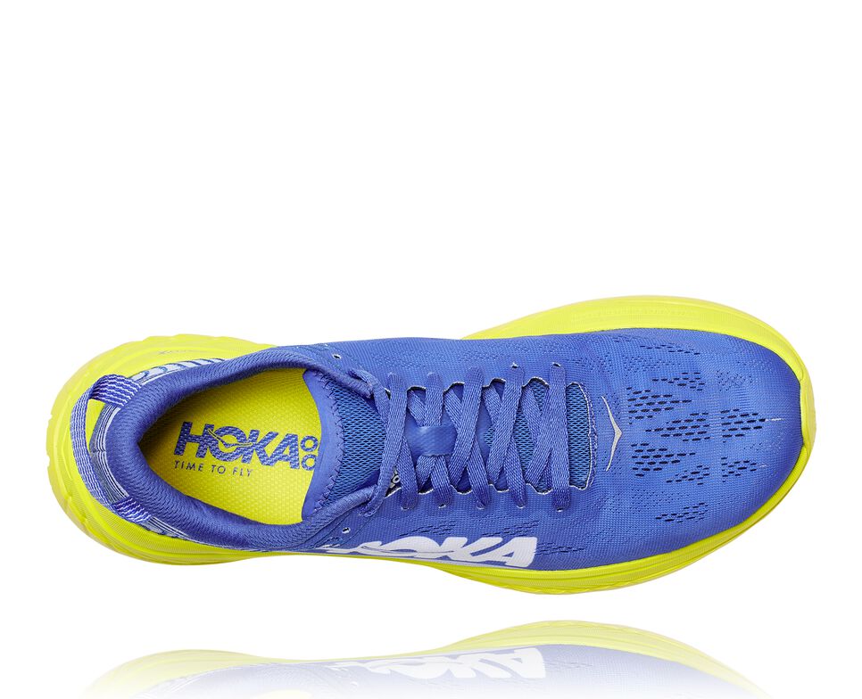 Men's Hoka One One Carbon X Road Running Shoes Amparo Blue / Evening Primrose | FWJLBD560