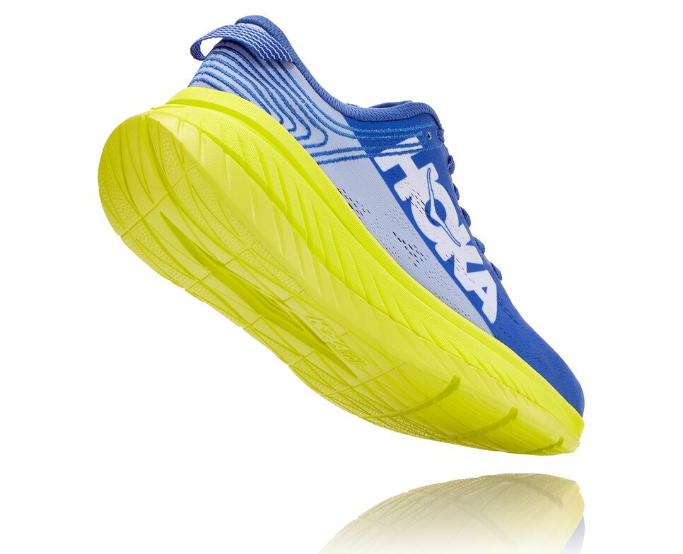 Men's Hoka One One Carbon X Road Running Shoes Amparo Blue / Evening Primrose | FWJLBD560