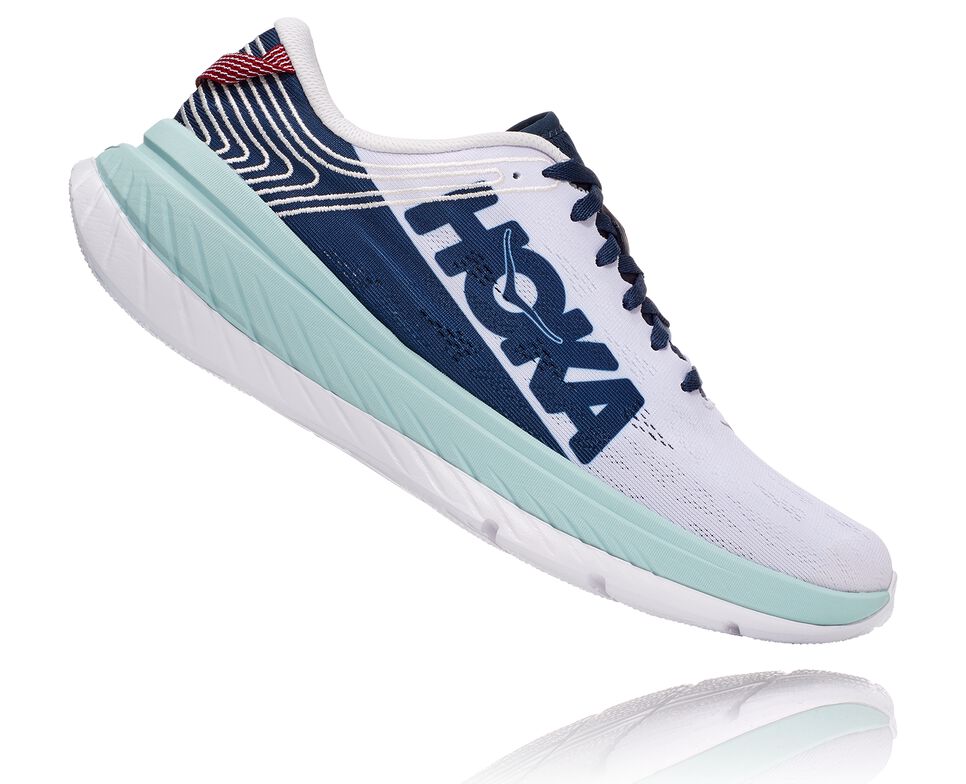 Men's Hoka One One Carbon X Road Running Shoes Nimbus Cloud / Moonlit Ocean | UVXKCO687