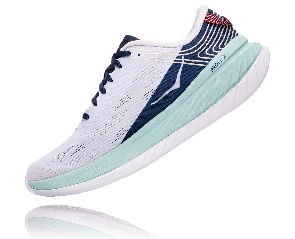 Men's Hoka One One Carbon X Road Running Shoes Nimbus Cloud / Moonlit Ocean | UVXKCO687