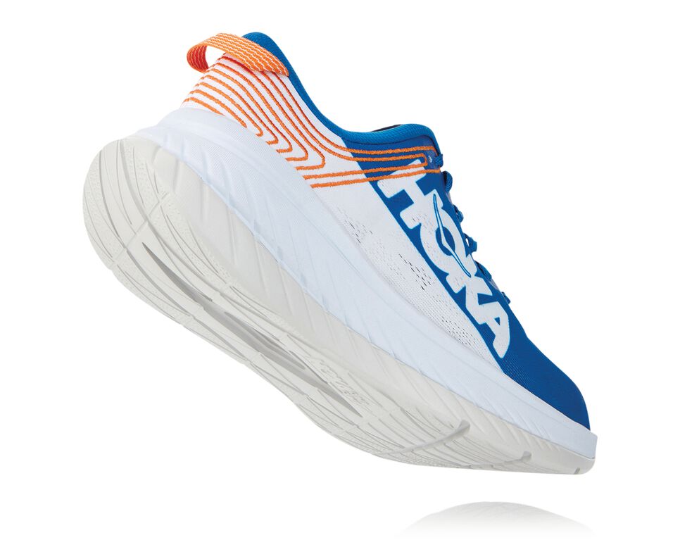 Men's Hoka One One Carbon X Road Running Shoes Imperial Blue / White | ZFJHYX912