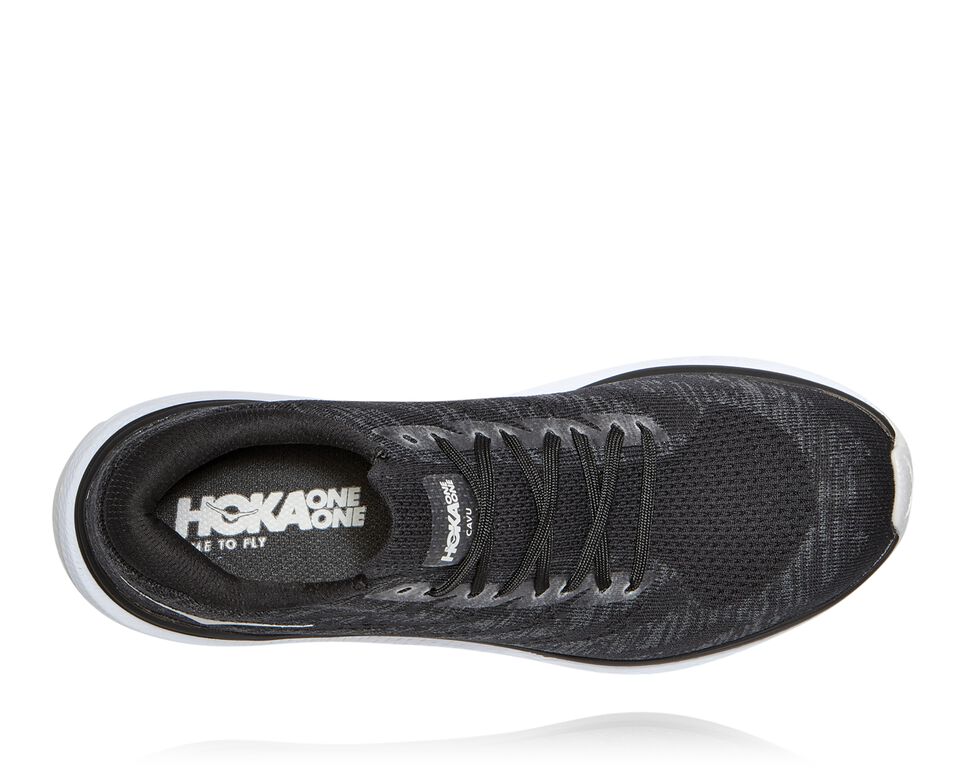 Men's Hoka One One Cavu 3 Road Running Shoes Black / White | HMLZKT186